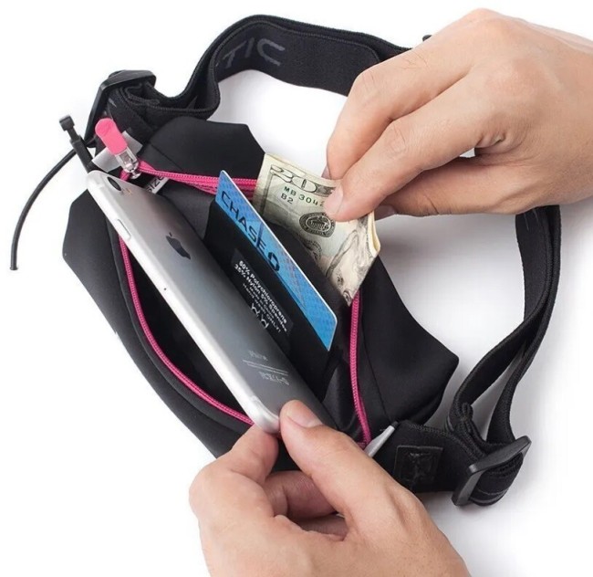 Беговая сумка на пояс Fitletic Neo Racing черный/розовый Беговая сумка на пояс Fitletic Neo Racing черный/розовый