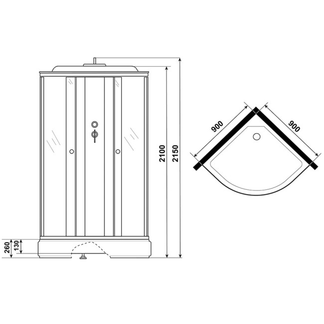 Душевая кабина Niagara Eco E90/26/TN