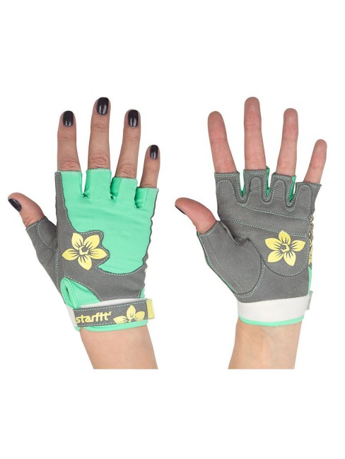 Перчатки для фитнеса Starfit SU-112 серый/мятный/желтый M Перчатки для фитнеса Starfit SU-112 серый/мятный/желтый M
