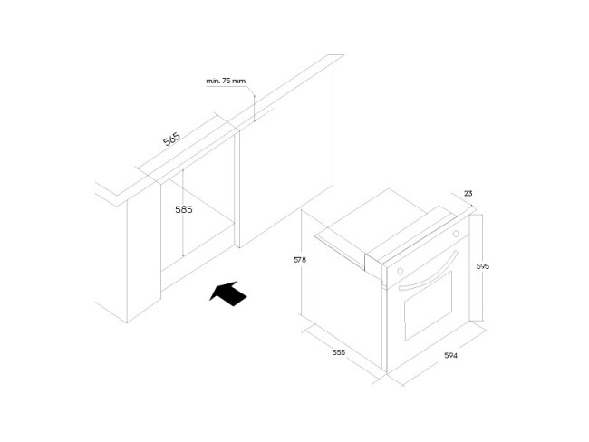 Встраиваемый электрический духовой шкаф Oasis D-MSB (A)