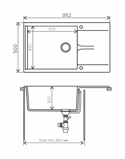 Кухонная мойка Polygran Gals-862 песочный