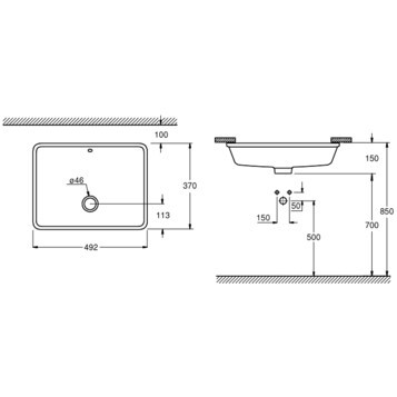 Раковина встраиваемая снизу Grohe Cube Ceramic (3948000H)