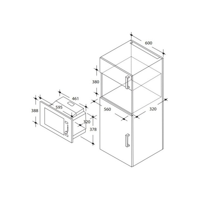 Встраиваемая микроволновая печь Candy MIC 20 GDFX Встраиваемая микроволновая печь Candy MIC 20 GDFX