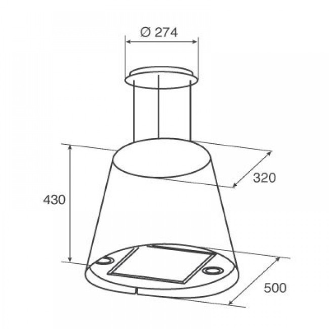 Островная вытяжка Jetair Gisela BK/F/50 Островная вытяжка Jetair Gisela BK/F/50