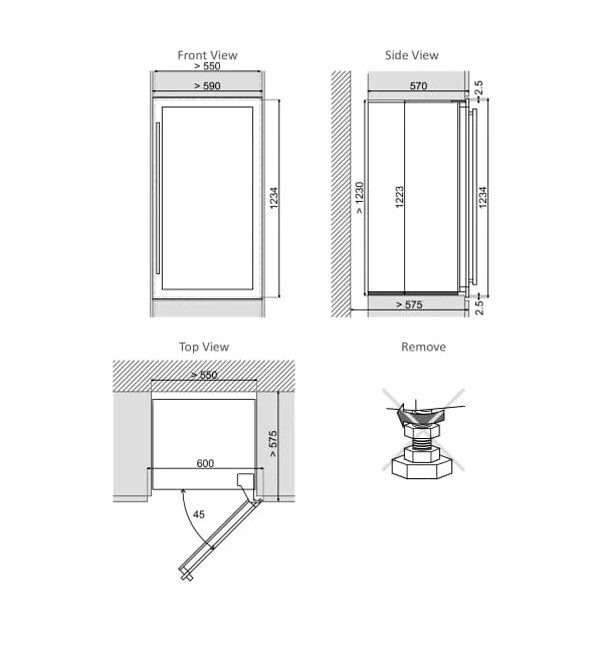 Встраиваемый винный шкаф Dunavox DAVS-72.185DSS