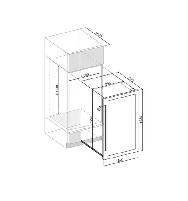 Встраиваемый винный шкаф Dunavox DAVS-72.185DSS