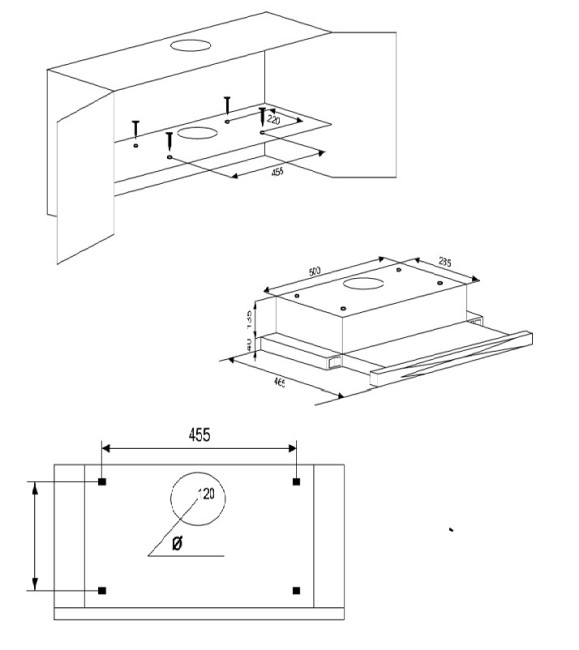 Встраиваемая вытяжка Schaub Lorenz SLD TW6604 Встраиваемая вытяжка Schaub Lorenz SLD TW6604