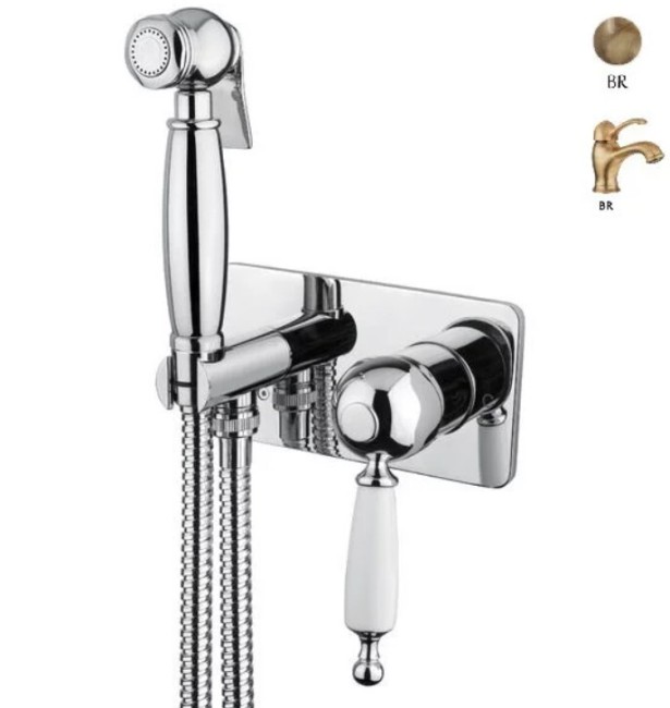 Смеситель с гигиеническим душем Bugnatese Oxford 6366 BR (BN.OXF-6366BR) Смеситель с гигиеническим душем Bugnatese Oxford 6366 BR (BN.OXF-6366BR)