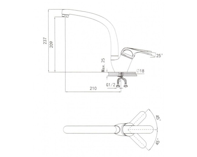 Смеситель для кухни Granula GR-2024 графит Смеситель для кухни Granula GR-2024 графит