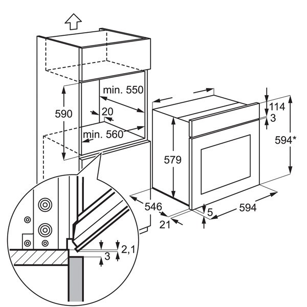 Встраиваемый электрический духовой шкаф Electrolux EOB 3450 AOX