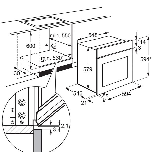 Встраиваемый электрический духовой шкаф Electrolux EOB 3450 AOX