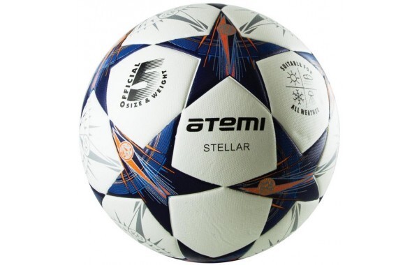 Мяч футбольный Atemi Stellar 5 белый/синий/оранжевый