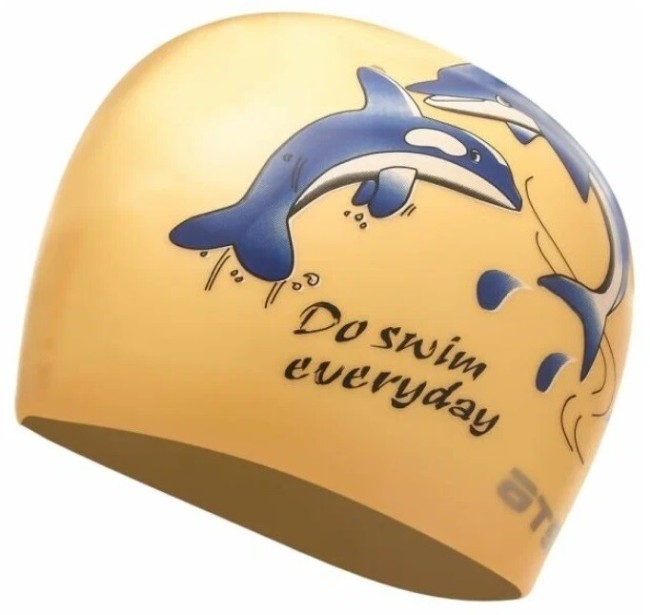 Шапочка для плавания Atemi PSC401 силикон, дельфины