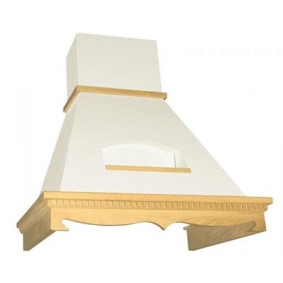 Каминная вытяжка Elikor Бельведер 90 золотой антик/бук светло-коричневый