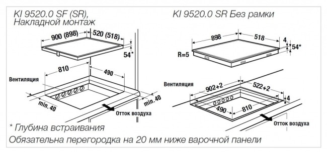 Встраиваемая индукционная варочная панель Kuppersbusch KI 9520.0 SR Встраиваемая индукционная варочная панель Kuppersbusch KI 9520.0 SR
