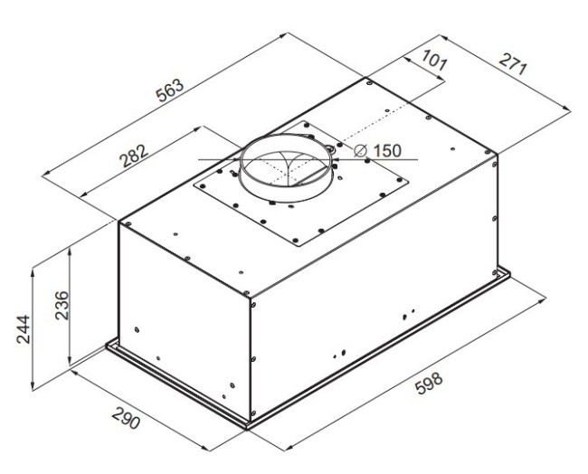 Встраиваемая вытяжка Maunfeld Crosby Power 60 нержавейка Встраиваемая вытяжка Maunfeld Crosby Power 60 нержавейка