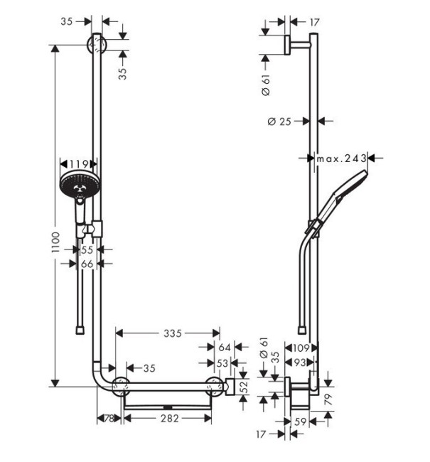 Душевой гарнитур Hansgrohe Raindance Select S 26324400