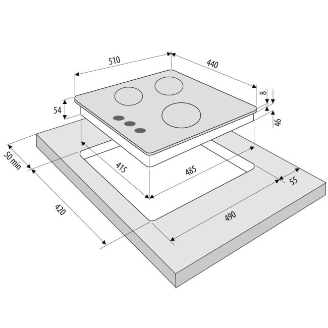 Газовая варочная поверхность Kronasteel Galileo 45 BL