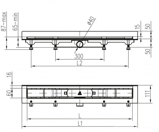 Водоотводящий желоб Alpen Basic ALP-450B3 Водоотводящий желоб Alpen Basic ALP-450B3