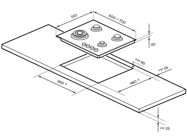 Встраиваемая газовая варочная панель Lex GVG 642A BBL Встраиваемая газовая варочная панель Lex GVG 642A BBL