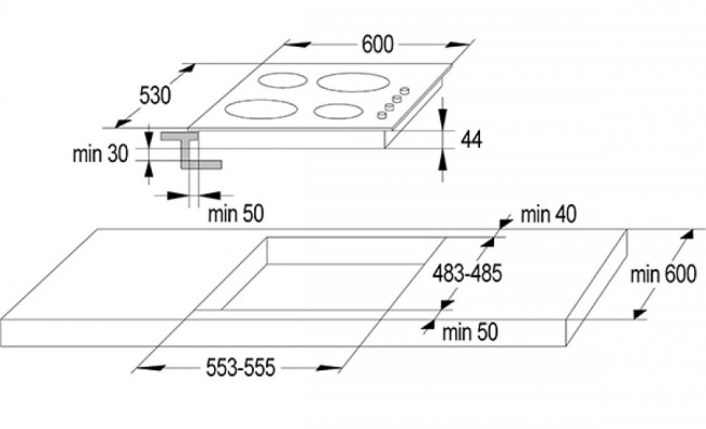 Встраиваемая электрическая варочная панель Лысьва ПЭВ 40С черный/бронза