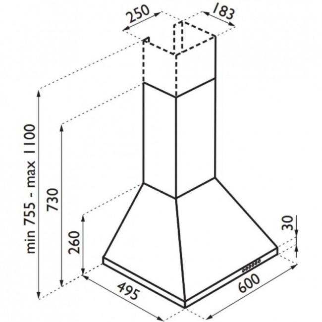 Каминная вытяжка Ardesia CN 60 W Каминная вытяжка Ardesia CN 60 W