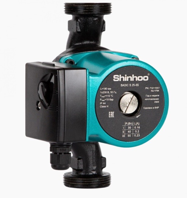 Насос циркуляционный Shinhoo BASIC S 25-8S Насос циркуляционный Shinhoo BASIC S 25-8S