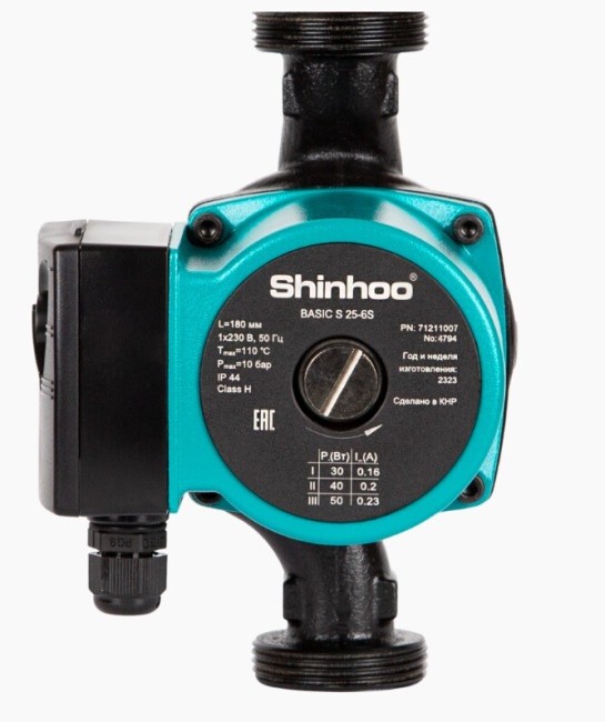 Насос циркуляционный Shinhoo BASIC S 25-8S Насос циркуляционный Shinhoo BASIC S 25-8S