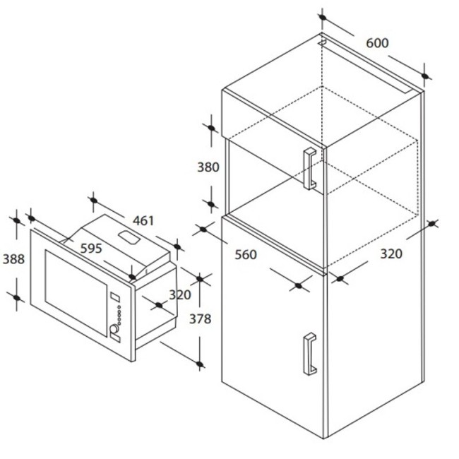 Встраиваемая микроволновая печь Candy MIC 20 GDFN