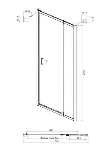 Дверь в нишу Ambassador Elysium 111021102KX Дверь в нишу Ambassador Elysium 111021102KX