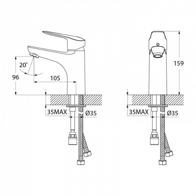Смеситель для биде Iddis Torr TORSB00i08 Смеситель для биде Iddis Torr TORSB00i08