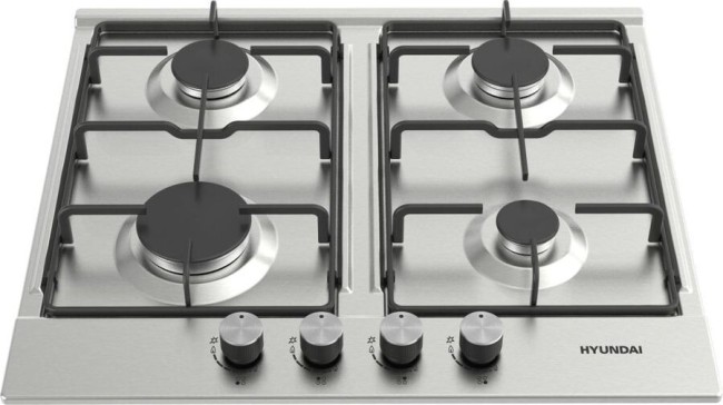 Встраиваемая газовая варочная панель Hyundai HHG 6430 IX нержавеющая сталь