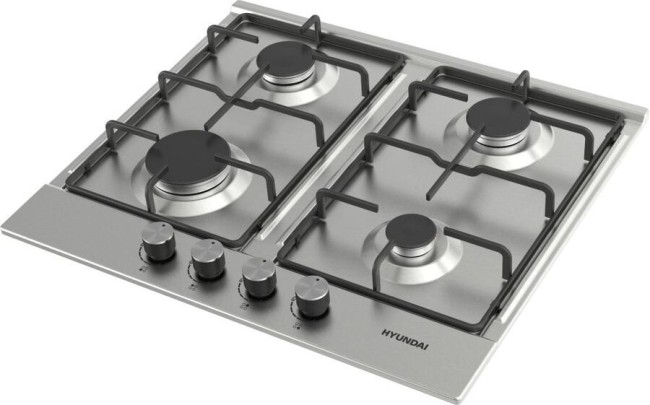 Встраиваемая газовая варочная панель Hyundai HHG 6430 IX нержавеющая сталь