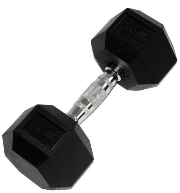 Гантель Perform Better Rubber Encased Hex Dumbbells 17,5 черный (4137-17,5\BK-17-00)