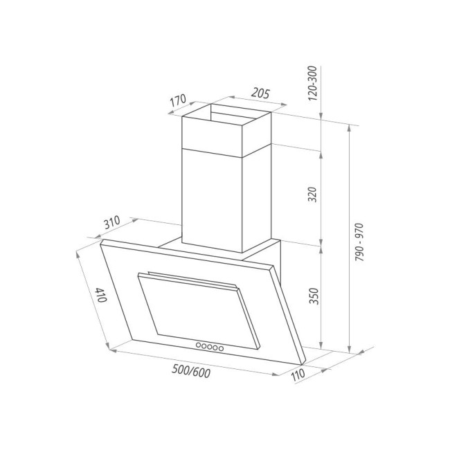 Каминная вытяжка Maunfeld Tower C 60 white Каминная вытяжка Maunfeld Tower C 60 white