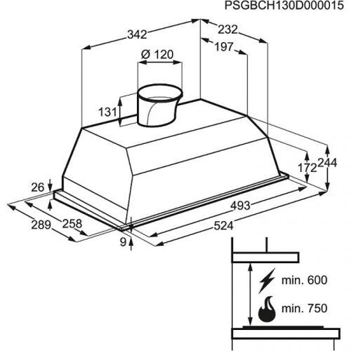 Встраиваемая вытяжка Electrolux EFG 50250 K