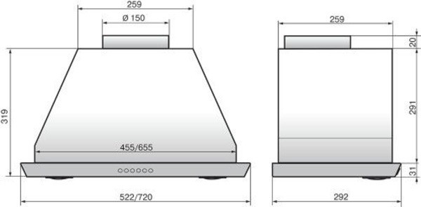 Встраиваемая вытяжка Elikor Врезной блок 52П-650-Э3Д черный/черный