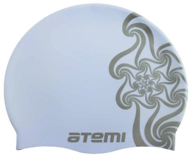 Шапочка для плавания Atemi PSC302 силикон, голубая (кружево), дет.