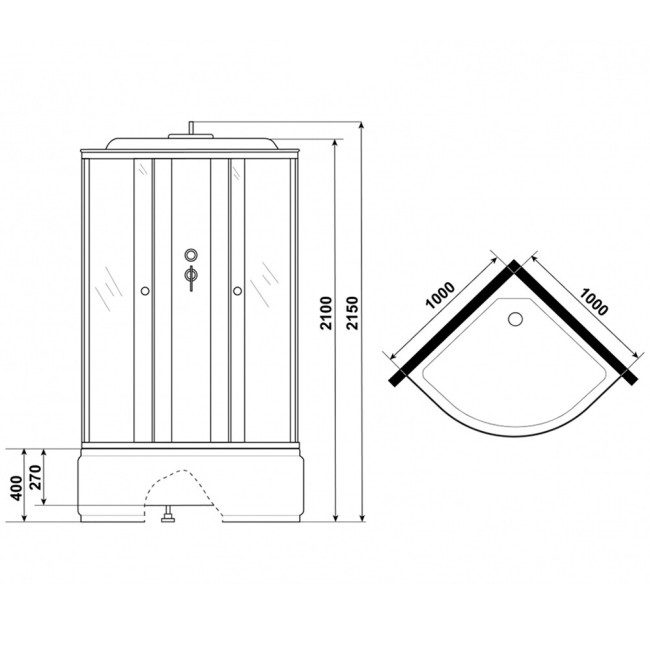 Душевая кабина Niagara Eco E100/40/TN