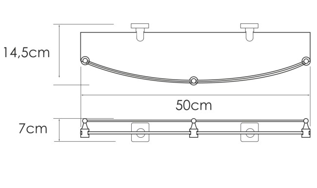 Полка стеклянная WasserKraft Rhin K-8744 Полка стеклянная WasserKraft Rhin K-8744