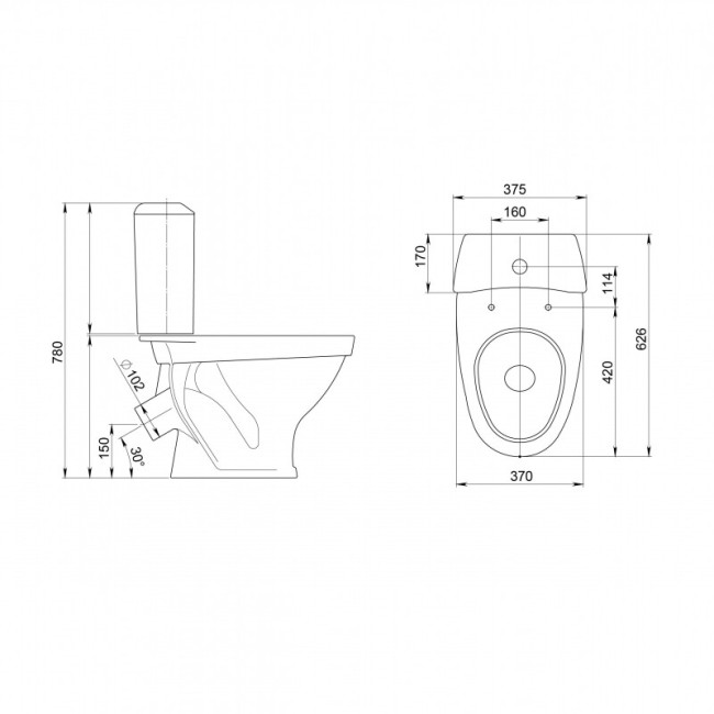 Унитаз-компакт Santeri Вест 1.P201.8.S00.00B.F