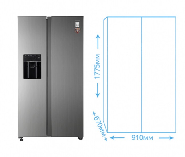 Холодильник Weissgauff WSBS 695 NFX Inverter Ice Maker