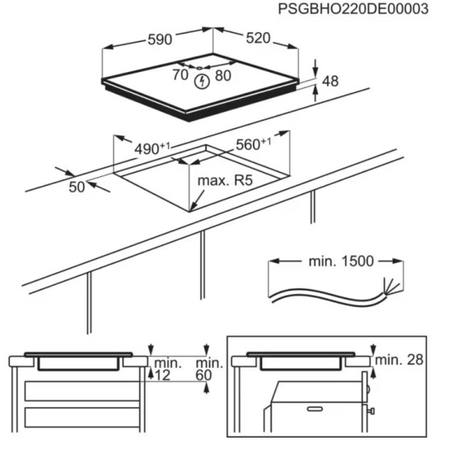 Встраиваемая индукционная варочная панель Electrolux EIB60420CK