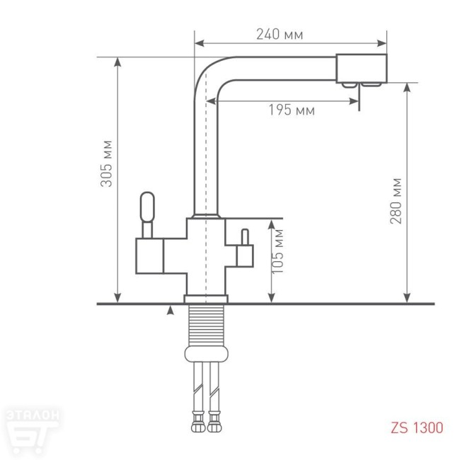 Смеситель для мойки Zigmund&Shtain ZS 1300 млечный путь Смеситель для мойки Zigmund&Shtain ZS 1300 млечный путь