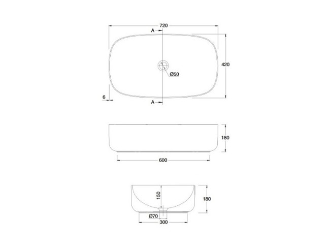 Раковина накладная Scarabeo MOON (5502) White