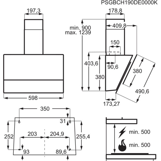 Каминная вытяжка Electrolux LFV 616 W