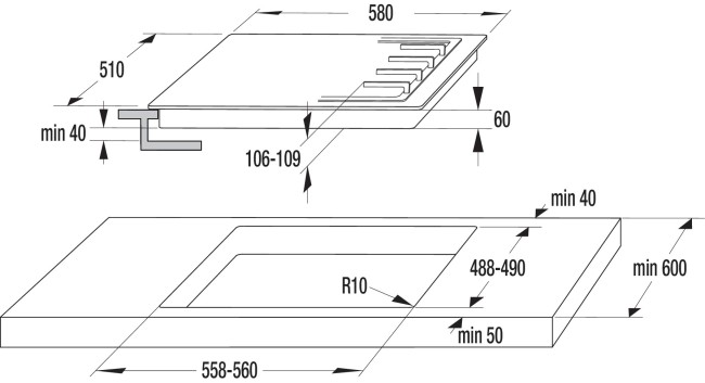 Встраиваемая газовая варочная панель Gorenje G 6N 40 ZSB