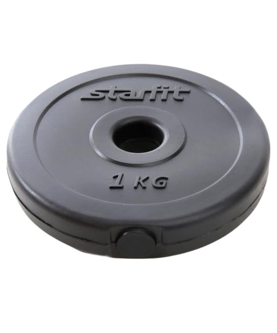 Диск пластиковый Starfit BB-203 1 кг d=26 мм черный