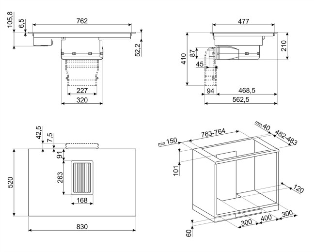 Встраиваемая индукционная варочная панель Smeg HOBD682R