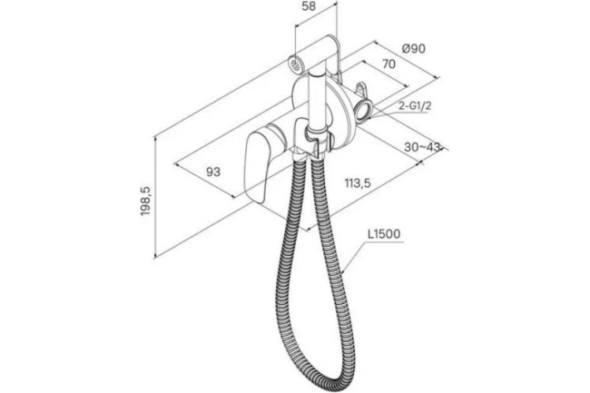 Смеситель с гигиеническим душем Milardo Rora RORWTR0M08 Смеситель с гигиеническим душем Milardo Rora RORWTR0M08